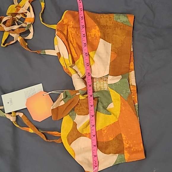 Fe Noel x Target mixed paint print knotted crop top & mini skirt set. - Picture 5 of 9